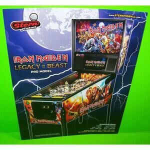 Iron Maiden Pinball FLYER Original NOS Hard Rock Heavy Metal Artwork